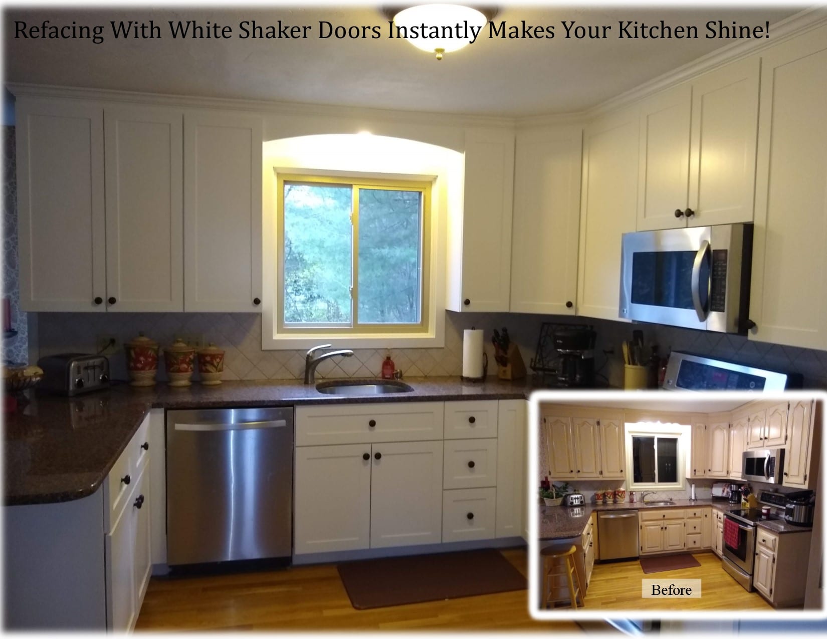 reface with white shaker doors